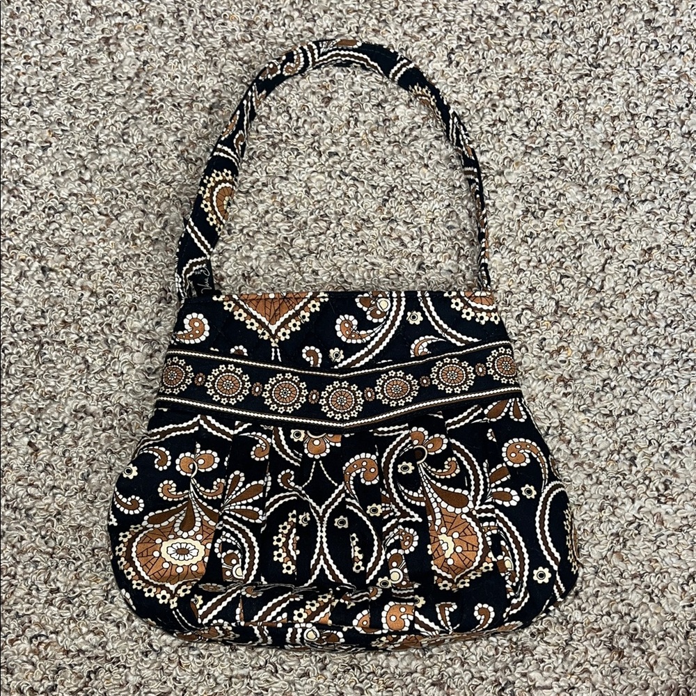 Vera Bradley Black and Brown Paisley Shoulder Bag